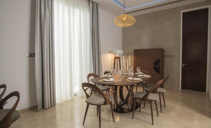 mid-century, modern, sleek, simple dining area by Porada cyprus