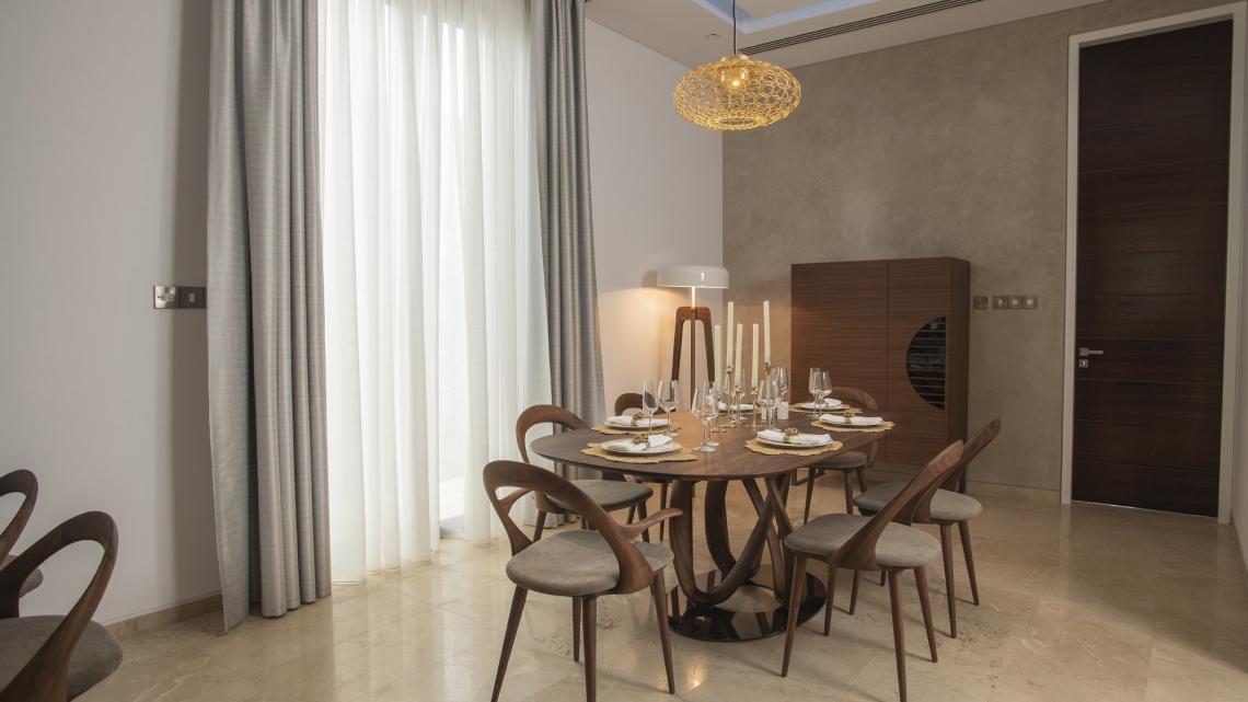 mid-century, modern, sleek, simple dining area by Porada cyprus